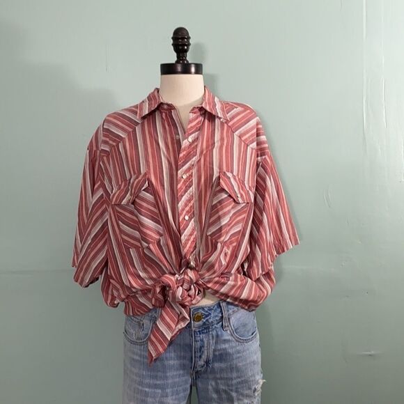 Vintage Wrangle Western Style Striped Button Up - Picture 1 of 5